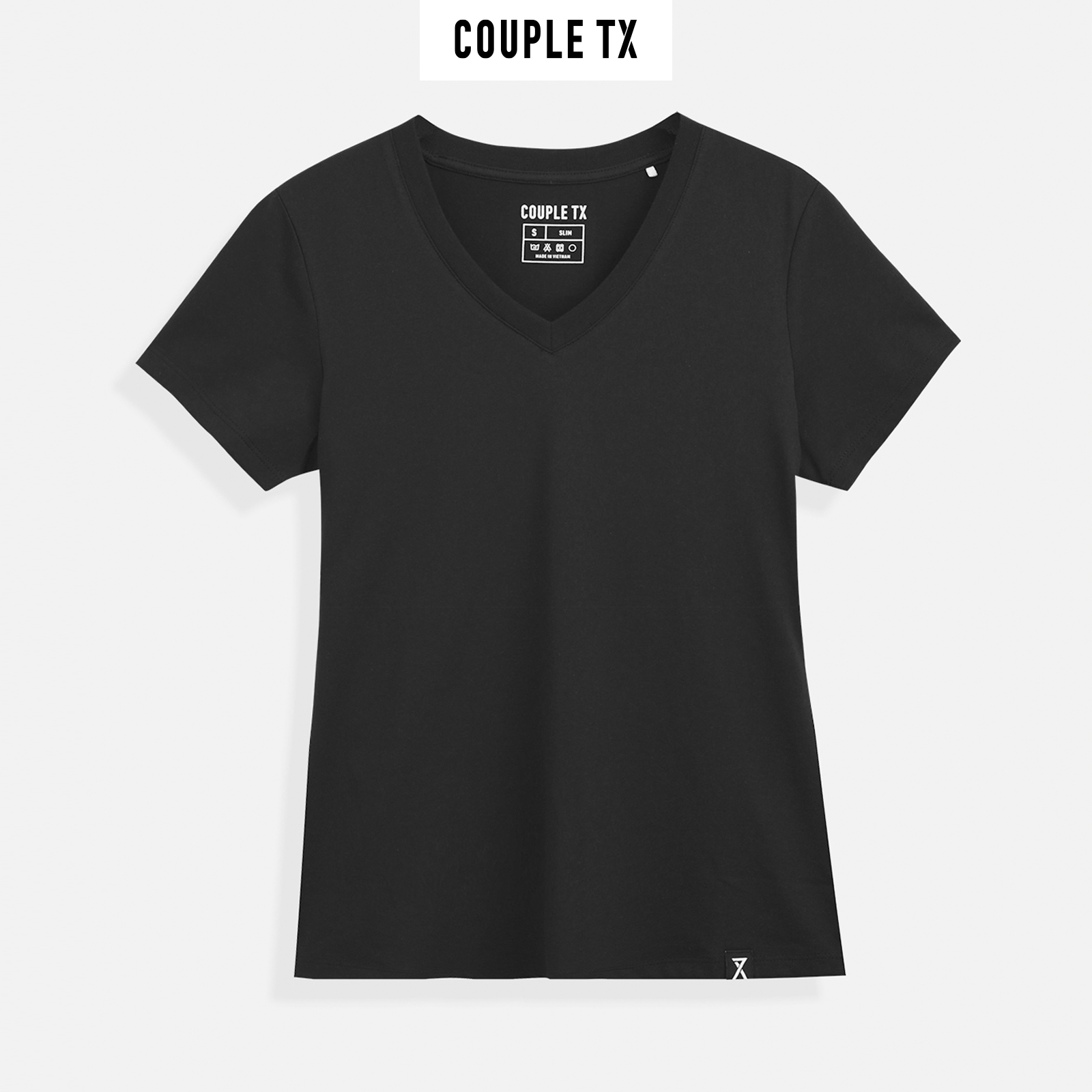 [15.1 - 17.1 Voucher lên đến 200K]  Áo Thun Nam COUPLE TX - Áo Thun Cotton Trơn Basic Nam Cổ Tim, Form Fit