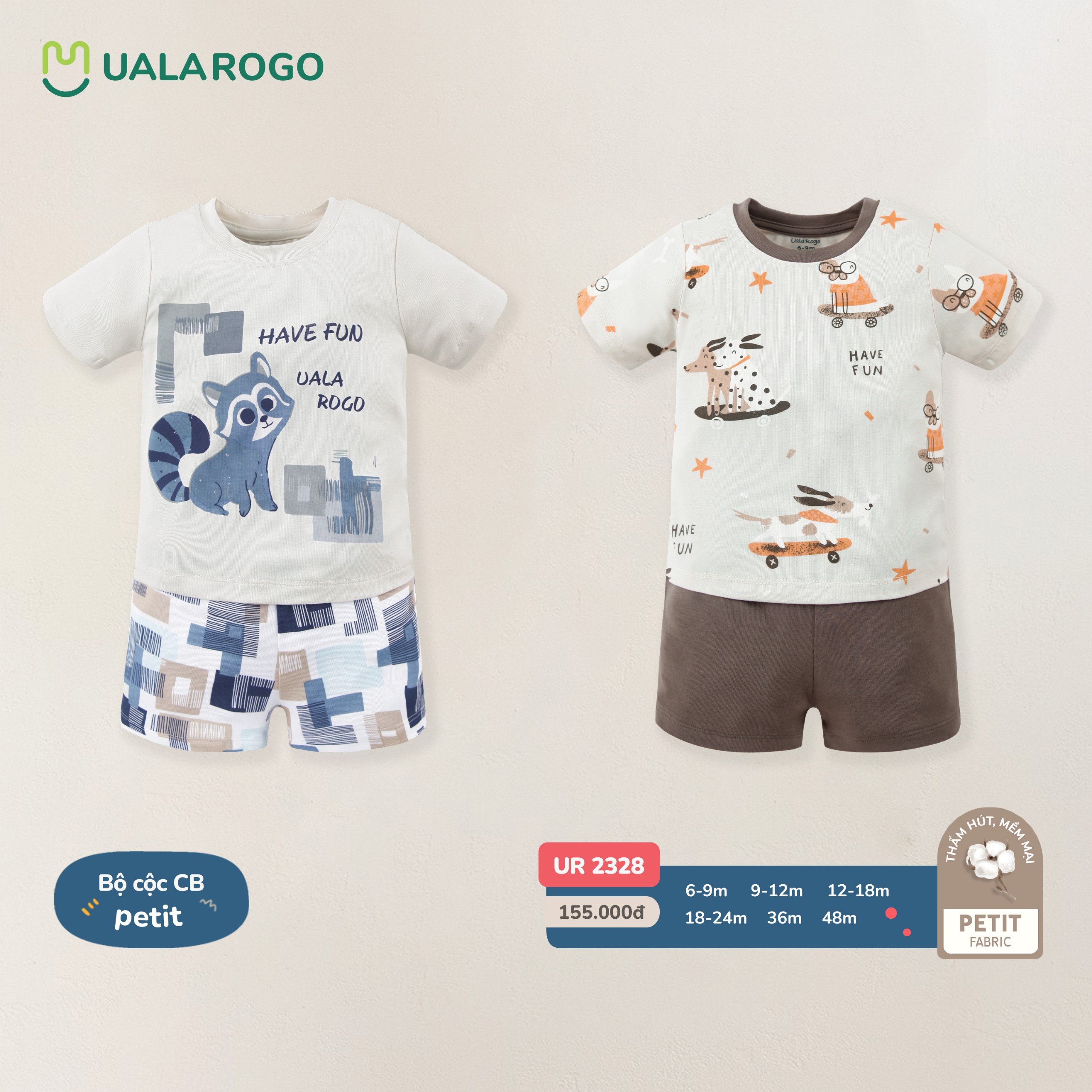 Bộ cộc tay Petit Uala rogo 9m - 4