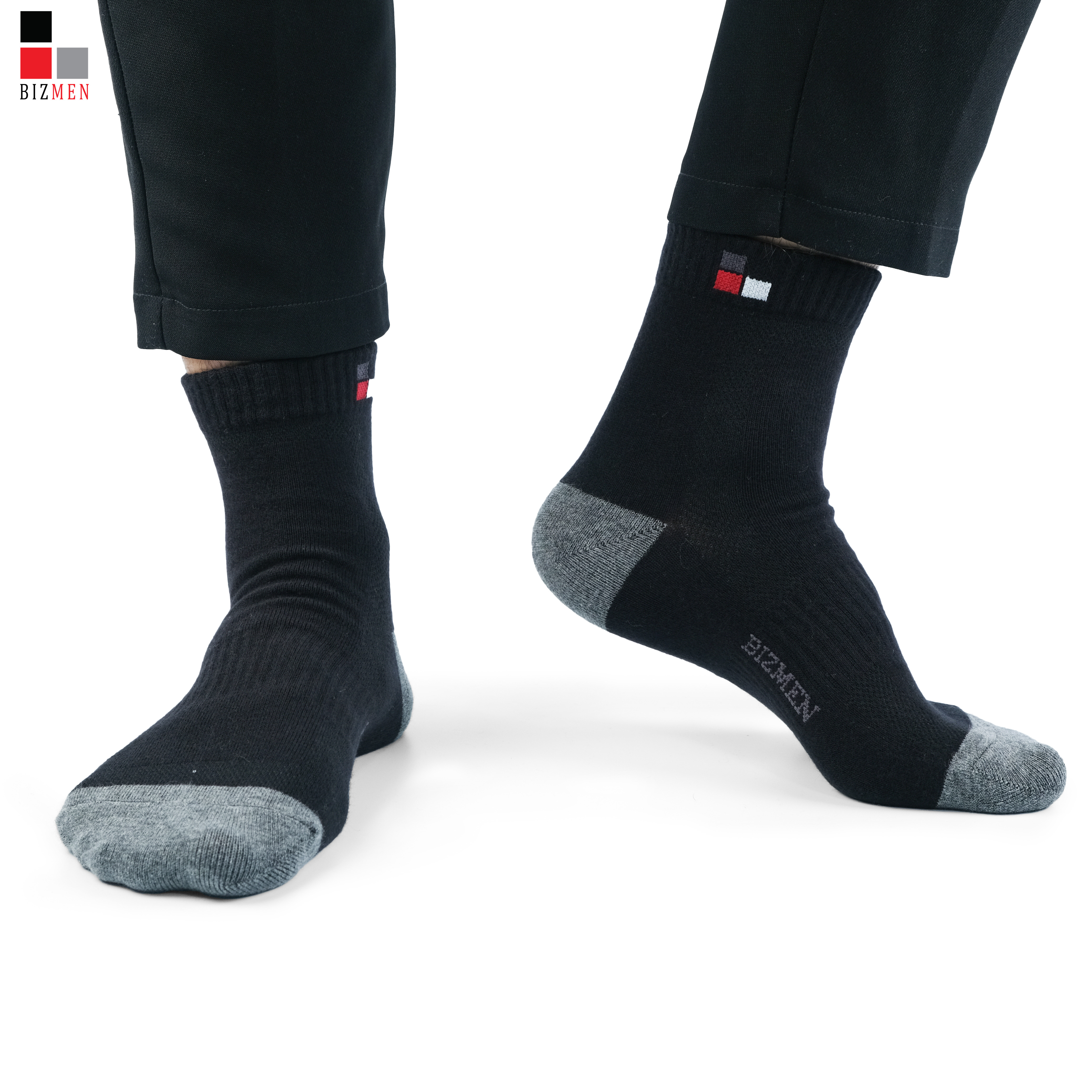 Tất vớ nam công sở cotton cổ trung kháng khuẩn khử mùi Bizmen - CSP.02