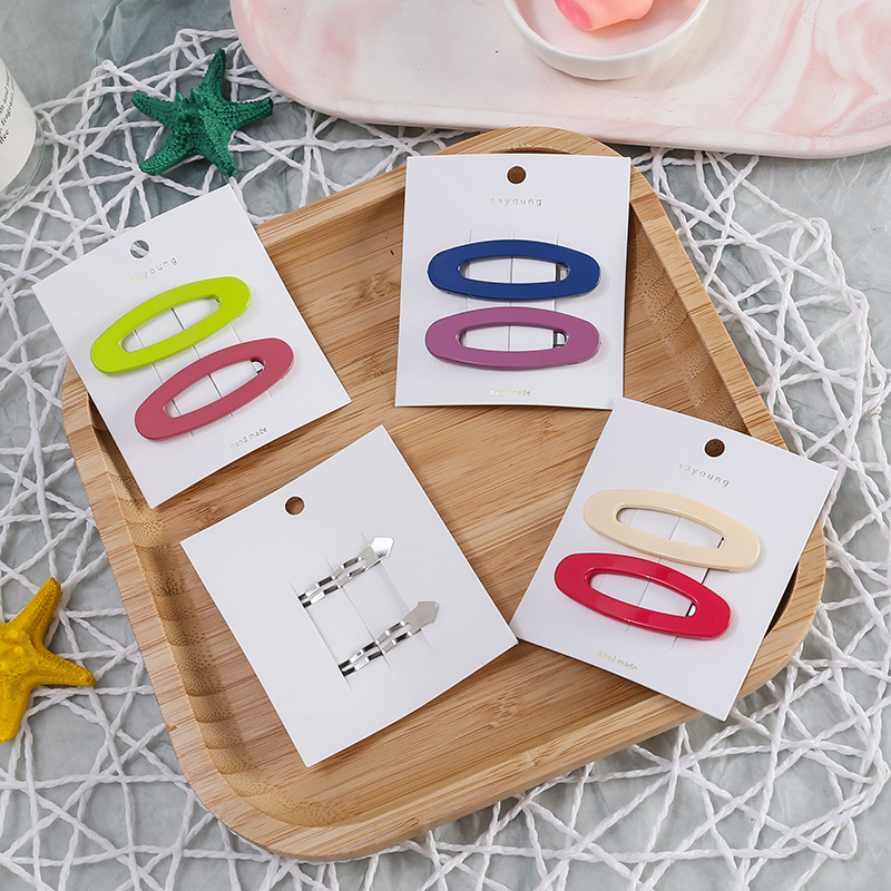 Sét 2 kẹp tóc hình ovan (KAH104)
