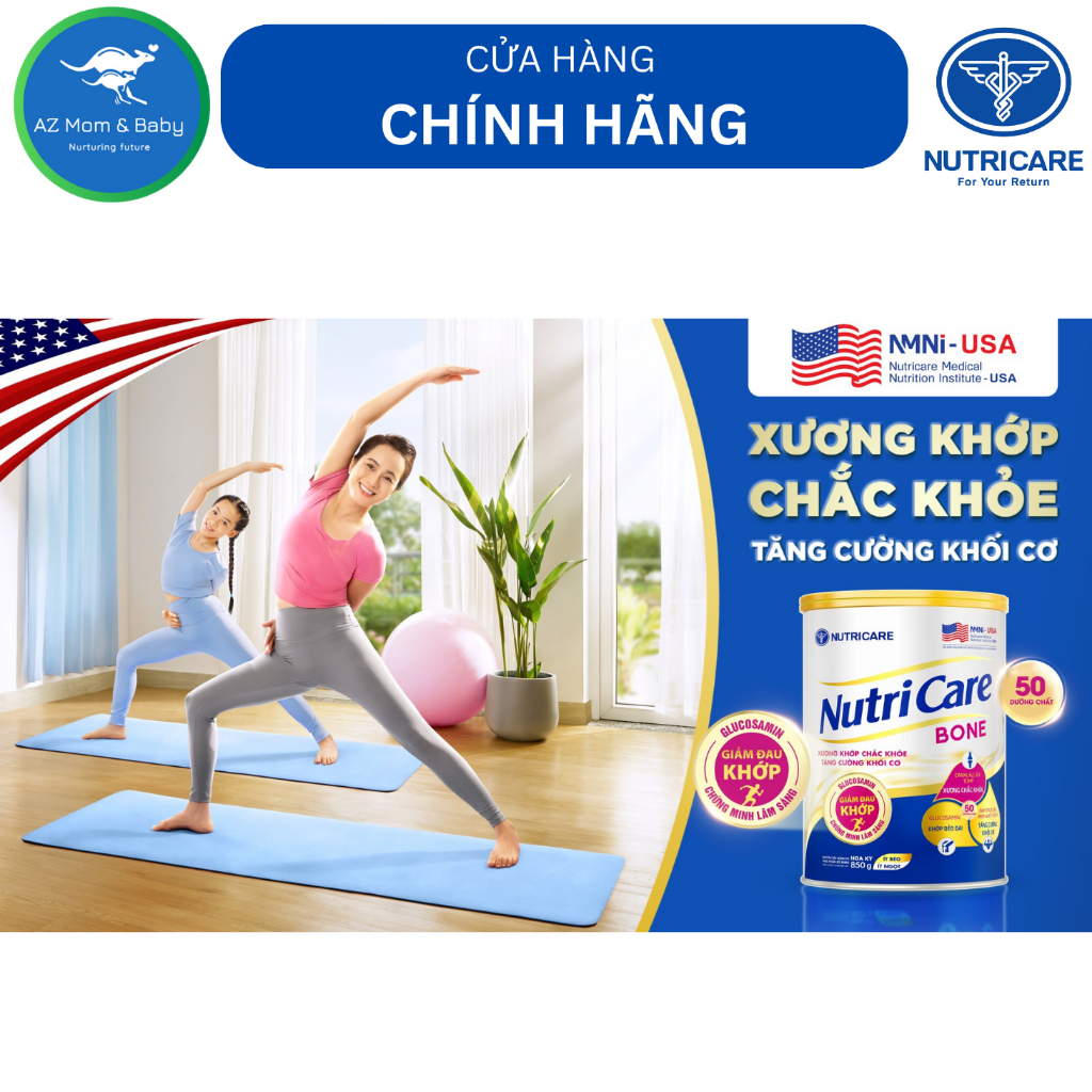 Sữa bột Nutricare Bone Mới phòng loãng xương cải thiện xương khớp (850g)