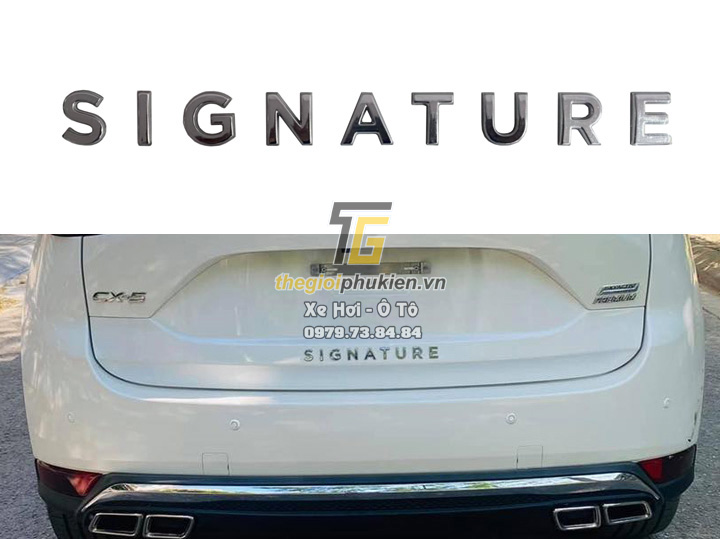 Logo chữ signature 3d nổi dán trang trí đuôi xe mazda