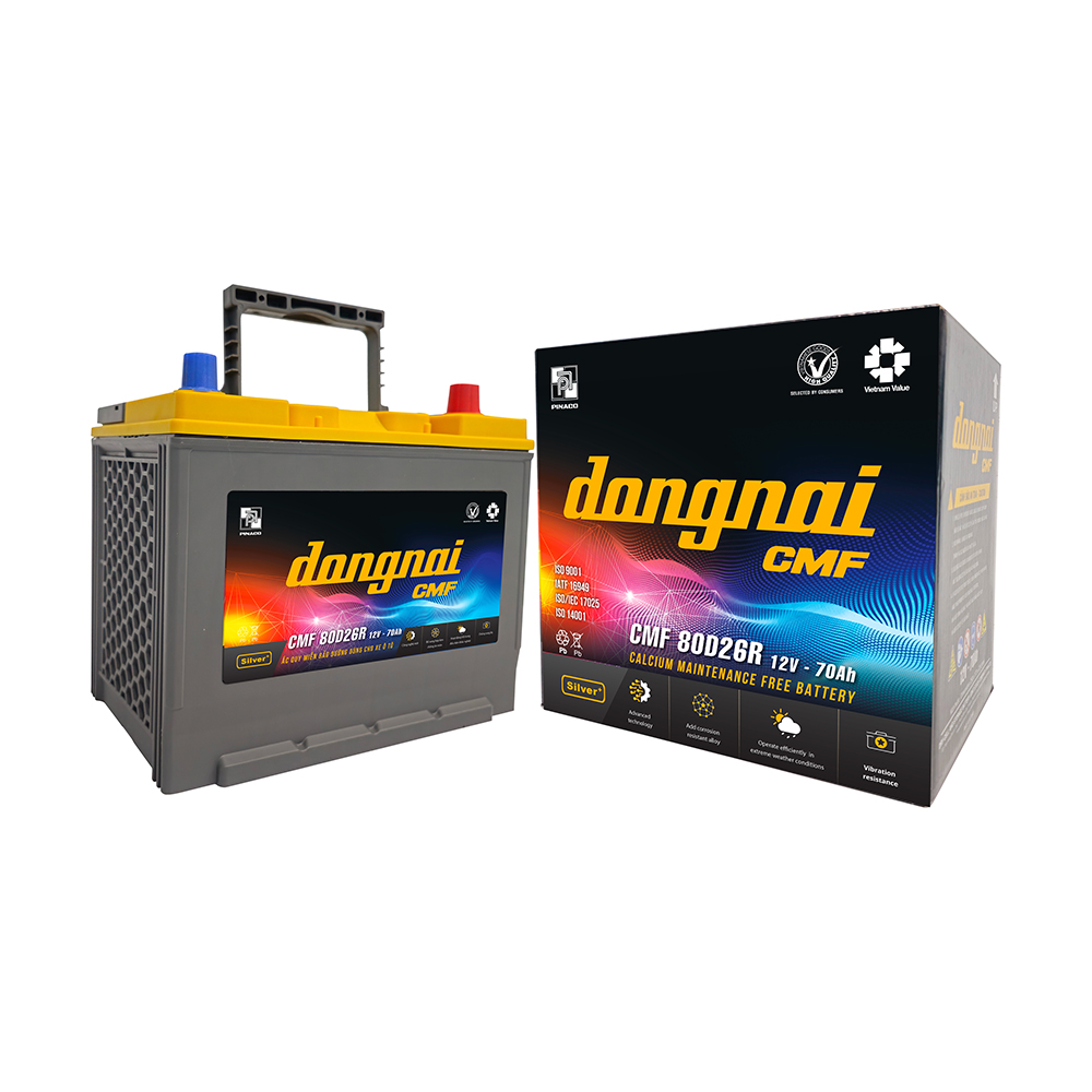 Ắc quy Ô tô ĐỒNG NAI CMF 80D26 (12V-70Ah)