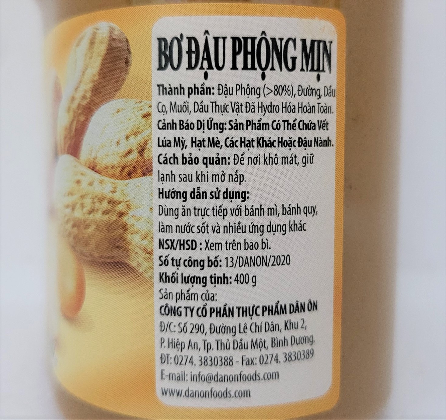 [Hộp 400g – NẮP VÀNG] BƠ ĐẬU PHỘNG MỊN [VN] DAN-D PAK Peanut Butter Creamy