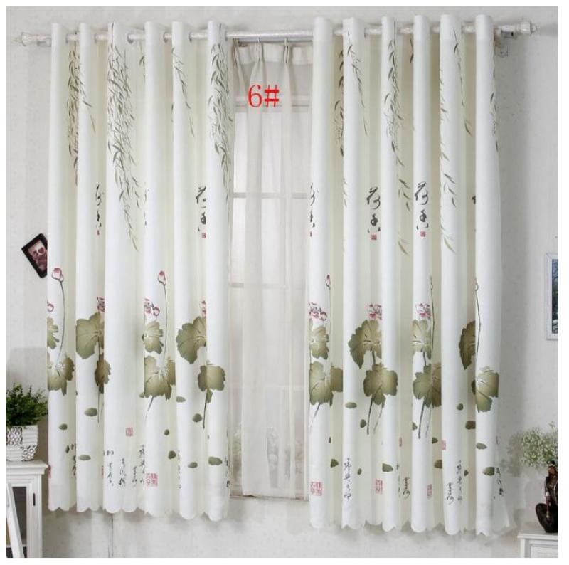 Rèm vải dày cao cấp ( có sẵn khoen tròn ) cao 2m - lá sen