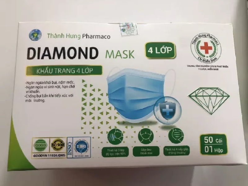 Khẩu Trang Kháng Khuẩn 4 Lớp Diamond Mask - Huy Tưởng