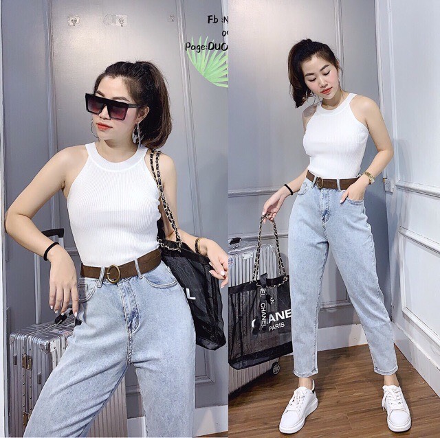 Áo Ba Lỗ Cổ Yếm Co Giãn 4 Chiều Siêu Đẹp