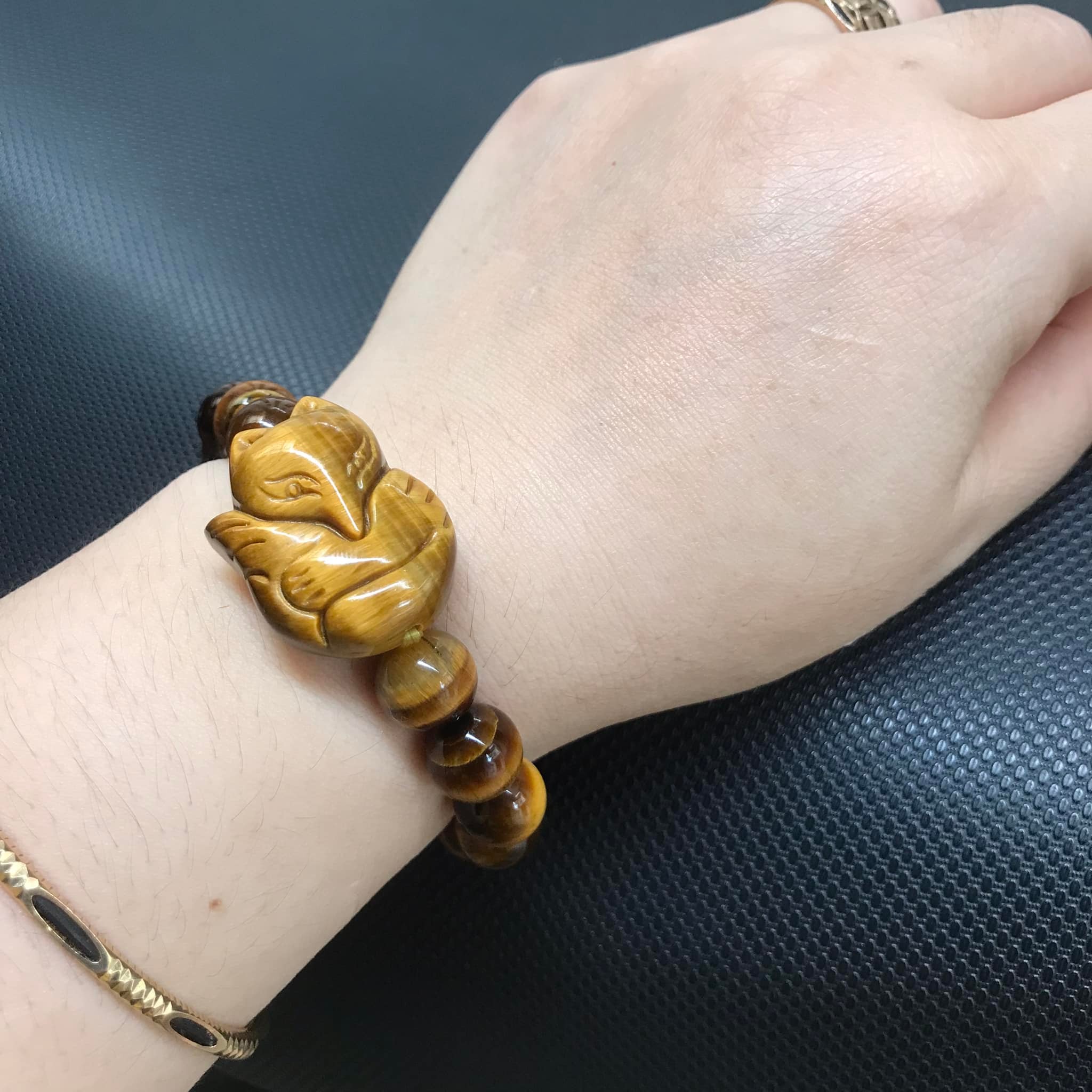 Vòng tay hồ ly đá mắt hổ nâu vàng thiên nhiên