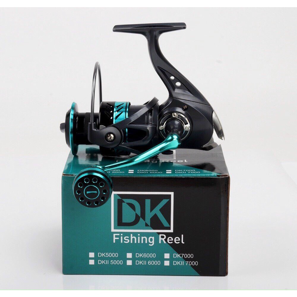 Máy câu cá Dk máy đứng kim loại cao cấp full size 2000-7000 có núm tròn