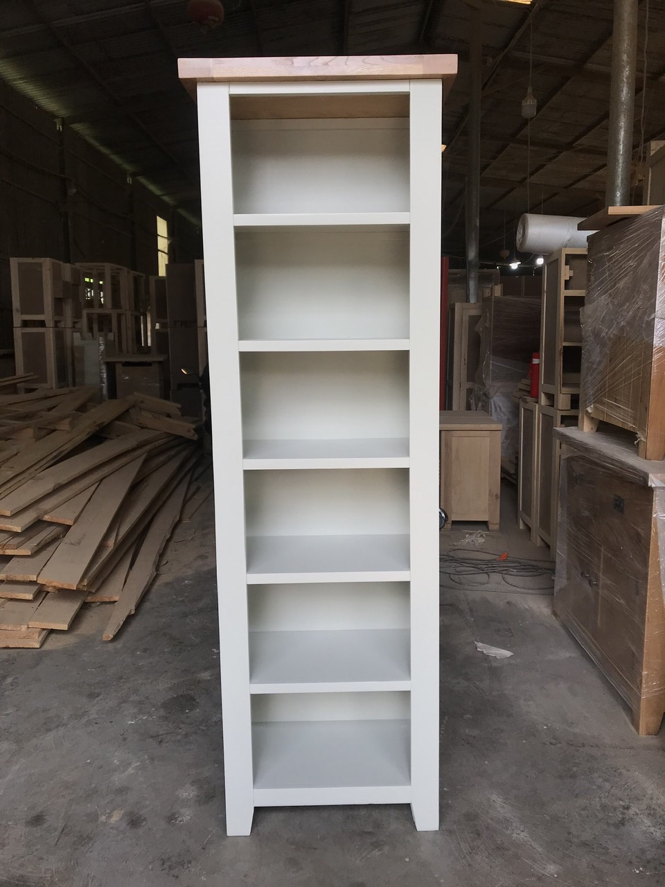 Kệ sách gỗ thông 5 tầng