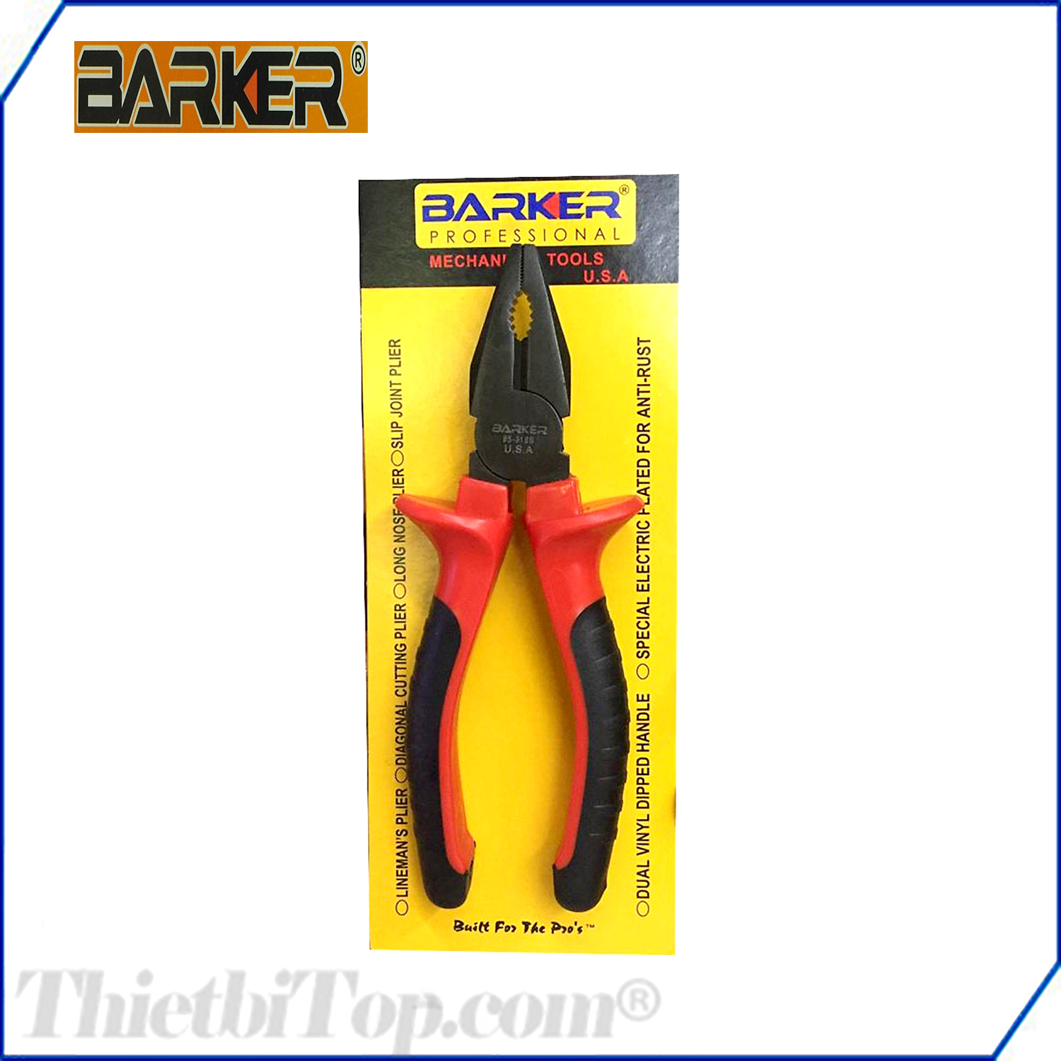 Kìm (kềm) điện 7 đen đỏ BARKER 38-132