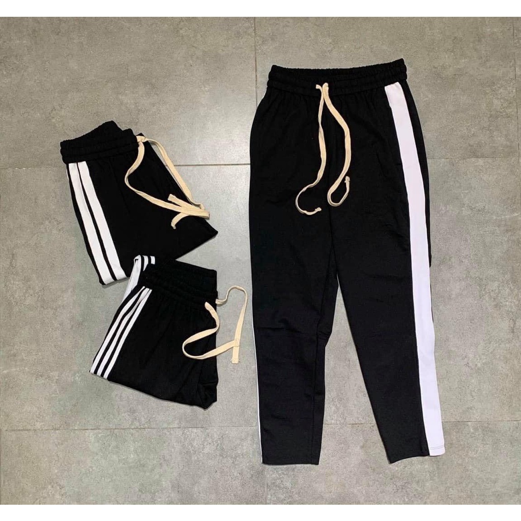Quần jogger Nam Ba Sọc Thun poly ống bó [̀ ]