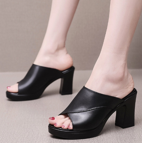 Dép cao gót quai đắp chéo 7f