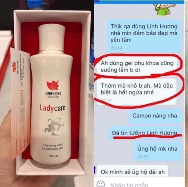 Dung dịch vệ sinh phụ nữ Lady Care, hàng chuẩn