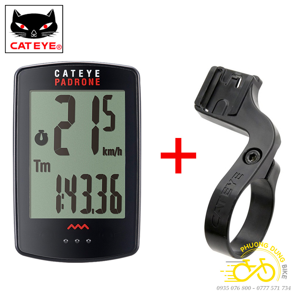 Đồng Hồ Tốc Độ Xe Đạp CATEYE Padrone CC-PA100W – Không Dây, Màn Hình To, Dễ Nhìn, Chính Hãng (Japan)