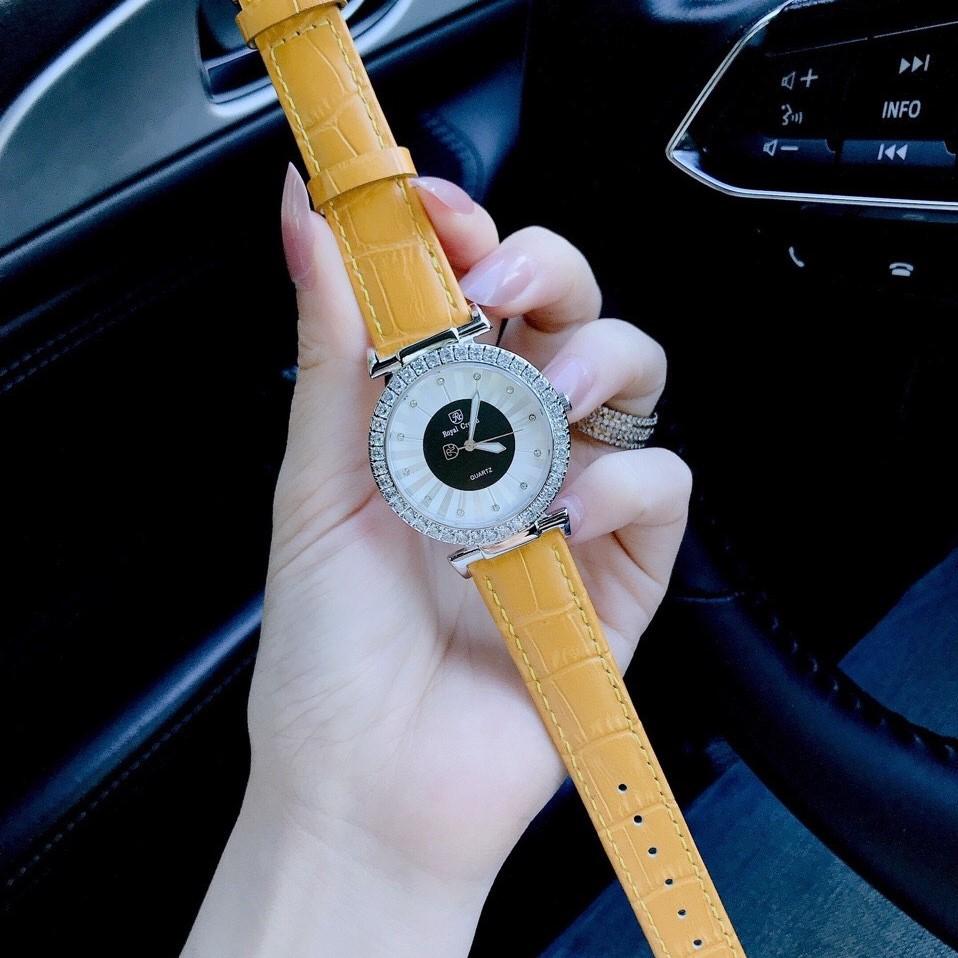 [HCM]Đồng Hồ Royal Crown Nữ 4611 Dây Da Vàng 36mm