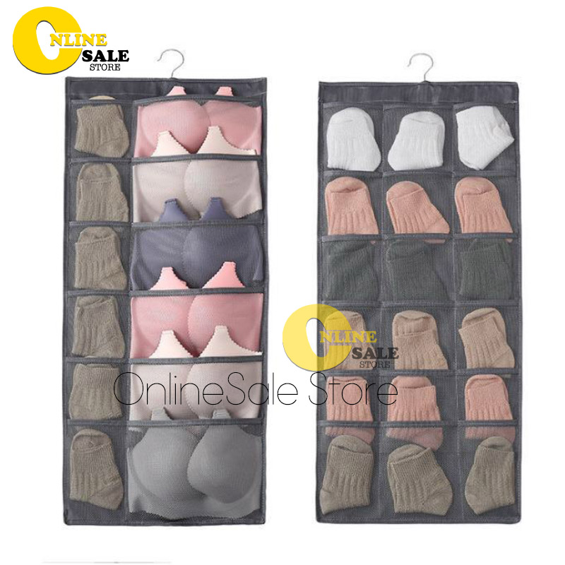 Túi vải treo đồ lót 30 ngăn- Túi treo đồ tiện lợi- Túi treo đa năng-kt40x80cm Khay túi đựng đồ lót, túi treo quần áo lót áo ngực tất vớ Túi đựng đồ lót có móc treo