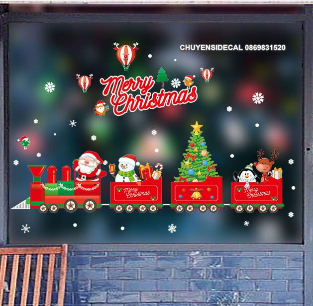 Decal trang trí tường Noel - Đoàn Tàu Noel Sắc Màu Mới