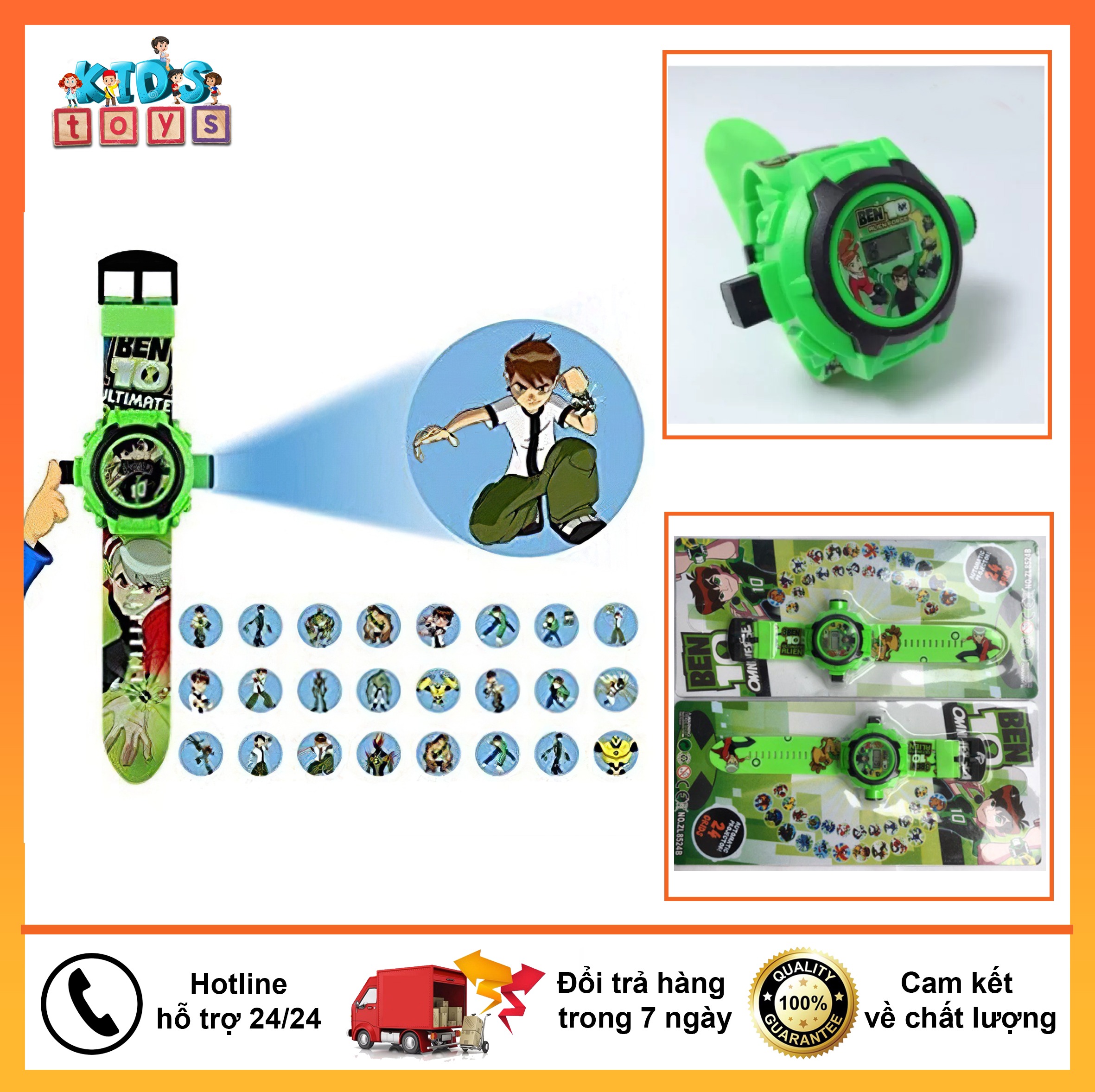 Đồng hồ Ben 10 chiếu hình nhân vật 3D siêu hot