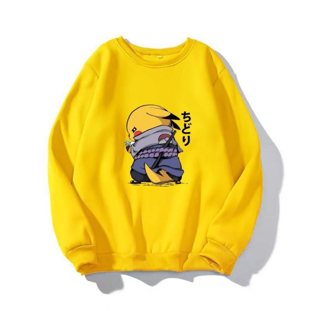 Áo sweater nỉ unisex in mèo pokemon nhiều màu cute