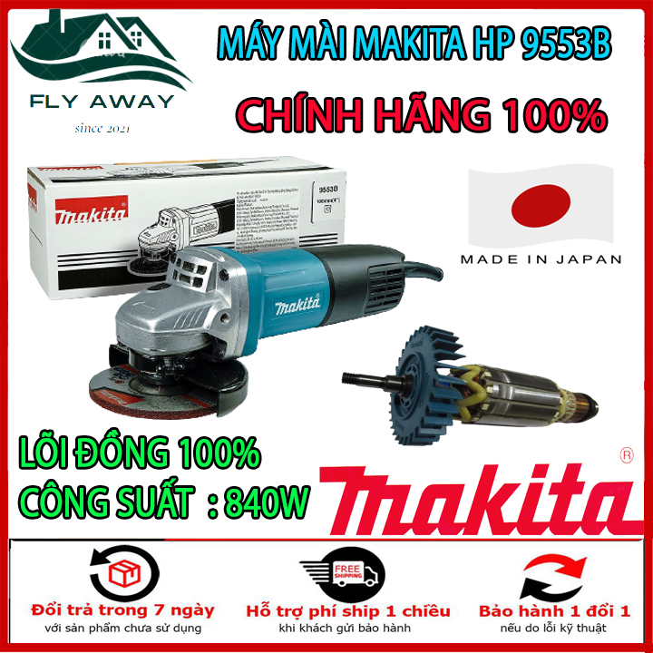 Máy mài cắt góc makita 9553b chính hãng . máy đánh bóng - máy cưa - máy dũa - máy mài cầm tay. bảo hành 6 tháng.