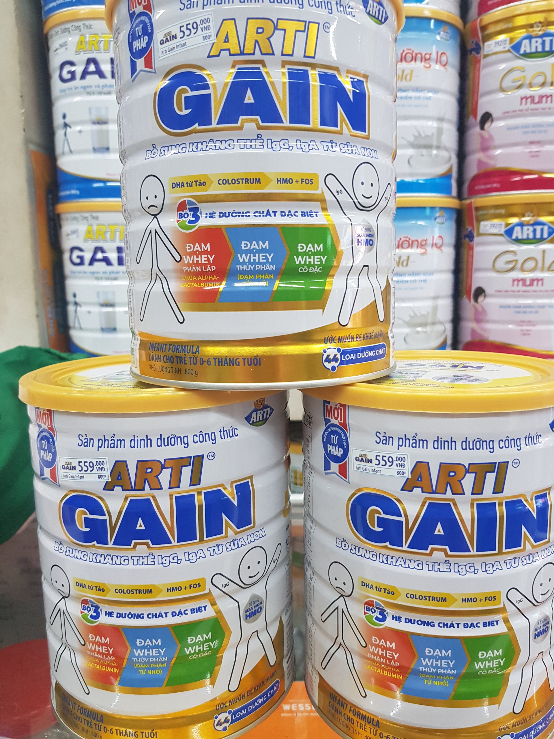 sữa bột Arti Gain (0-6 Tháng tuổi ) lon 800g