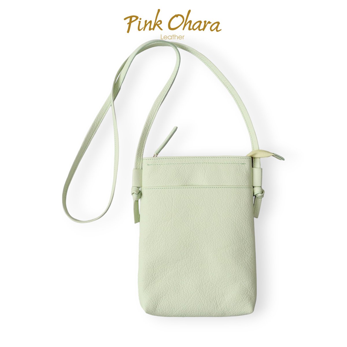 Túi đeo chéo nữ da bò thật Kiko - Pink Ohara