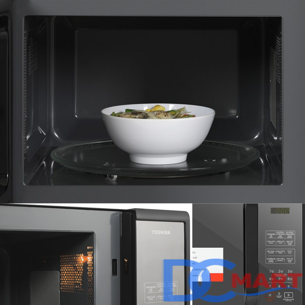 Lò vi sóng mặt gương Toshiba MM-EM25PE(BM) 25 lít - Hàng Chính Hãng