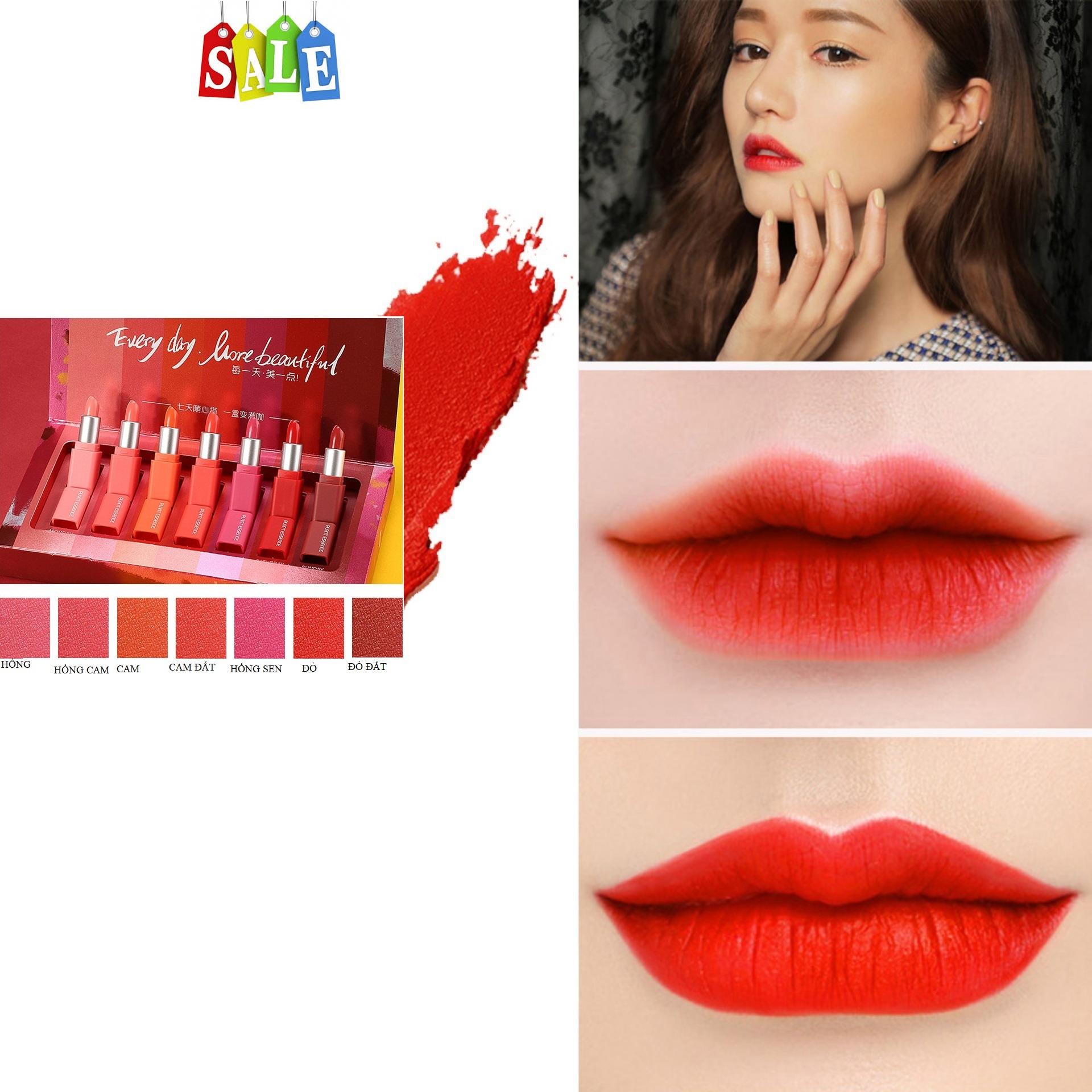 Son moi mau dep cua Nhat, son cao cấp không chì, son môi cho nữ - Bộ son môi 7 ngày cao cấp với 7 màu cá tính, thời thượng, được các bạn trẻ yêu thích hiện nay - HS7T2018011