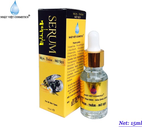 Serum ngọc trai đen sữa ong chúa mụn thâm, mờ sẹo - Mỹ phẩm Ngọc trai đen sữa ong chúa 15ml