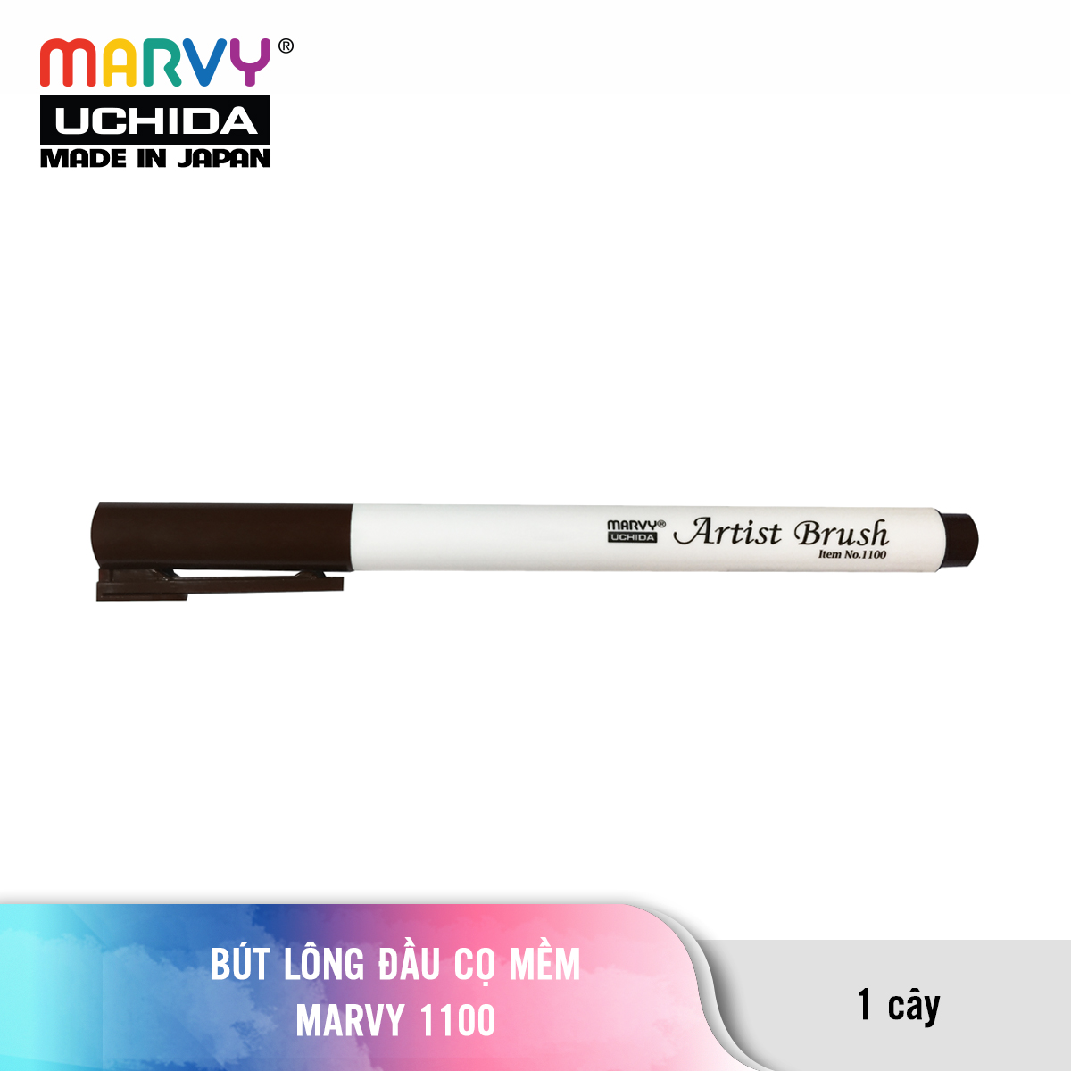 Bút lông đầu cọ mềm Marvy 1100 (Tone nâu cam)