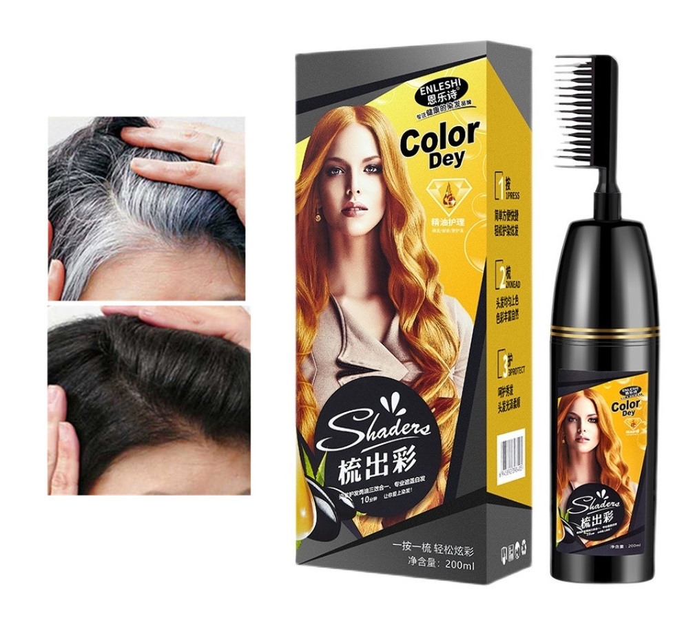 Lược nhộm đen tóc thông minh - -lượt chải nhuộm tóc đen - dầu gội nhuộm tóc bạc 250ml