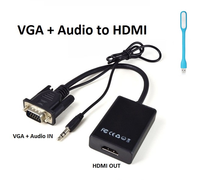 Cáp chuyển đổi vga sang hdmi có audio tặng đèn led cắm cổng usb