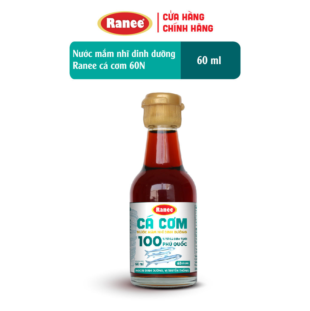 Nước mắm nhĩ dinh dưỡng Ranee Cá Cơm 60 ĐỘ ĐẠM chai 60ml