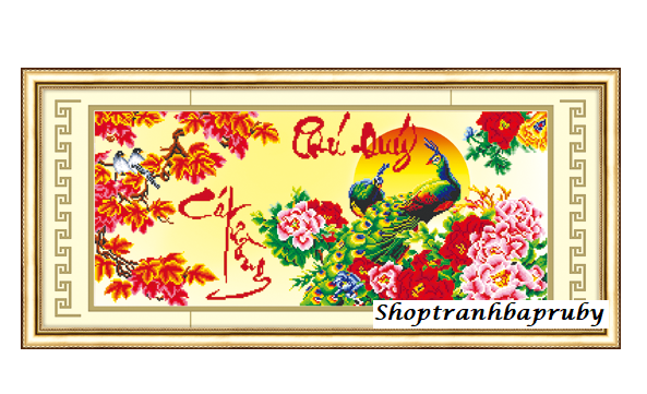 [HCM]Tranh thêu Phú Quý Cát Tường 53383 kích thước 68 x 39 cm