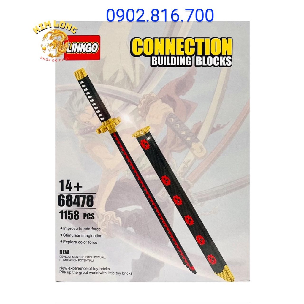 Diy đồ chơi lắp ráp le-go 3d mô hình kiếm nhật katana không có vỏ kiếm và có vỏ kiếm
