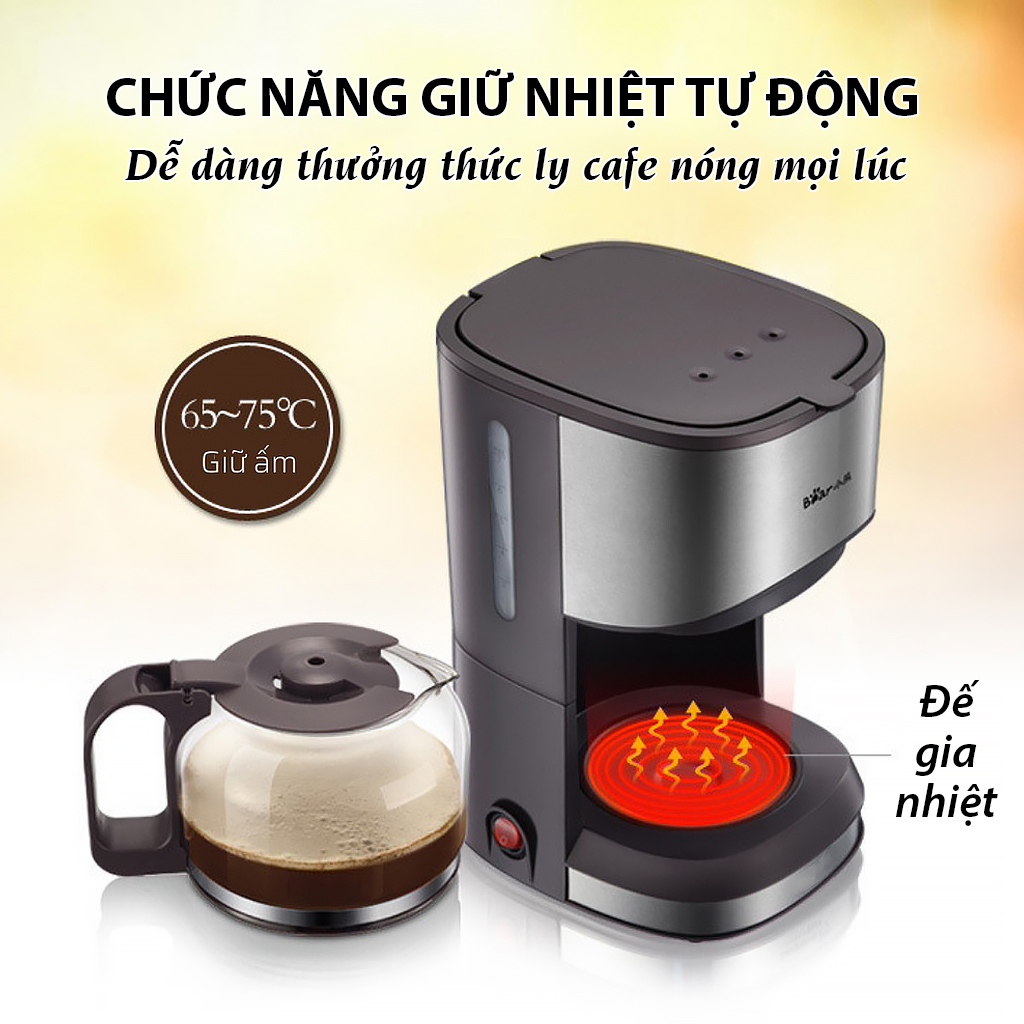 Máy pha cà phê mini Bear, máy pha cafe mini tự động dung tích 700ml