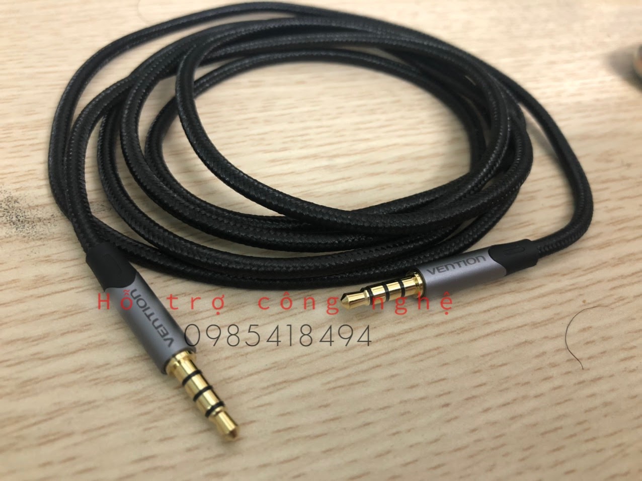 Dây cáp âm thanh nối 2 đầu jack 3.5mm 4 khấc VENTION(ảnh thật)
