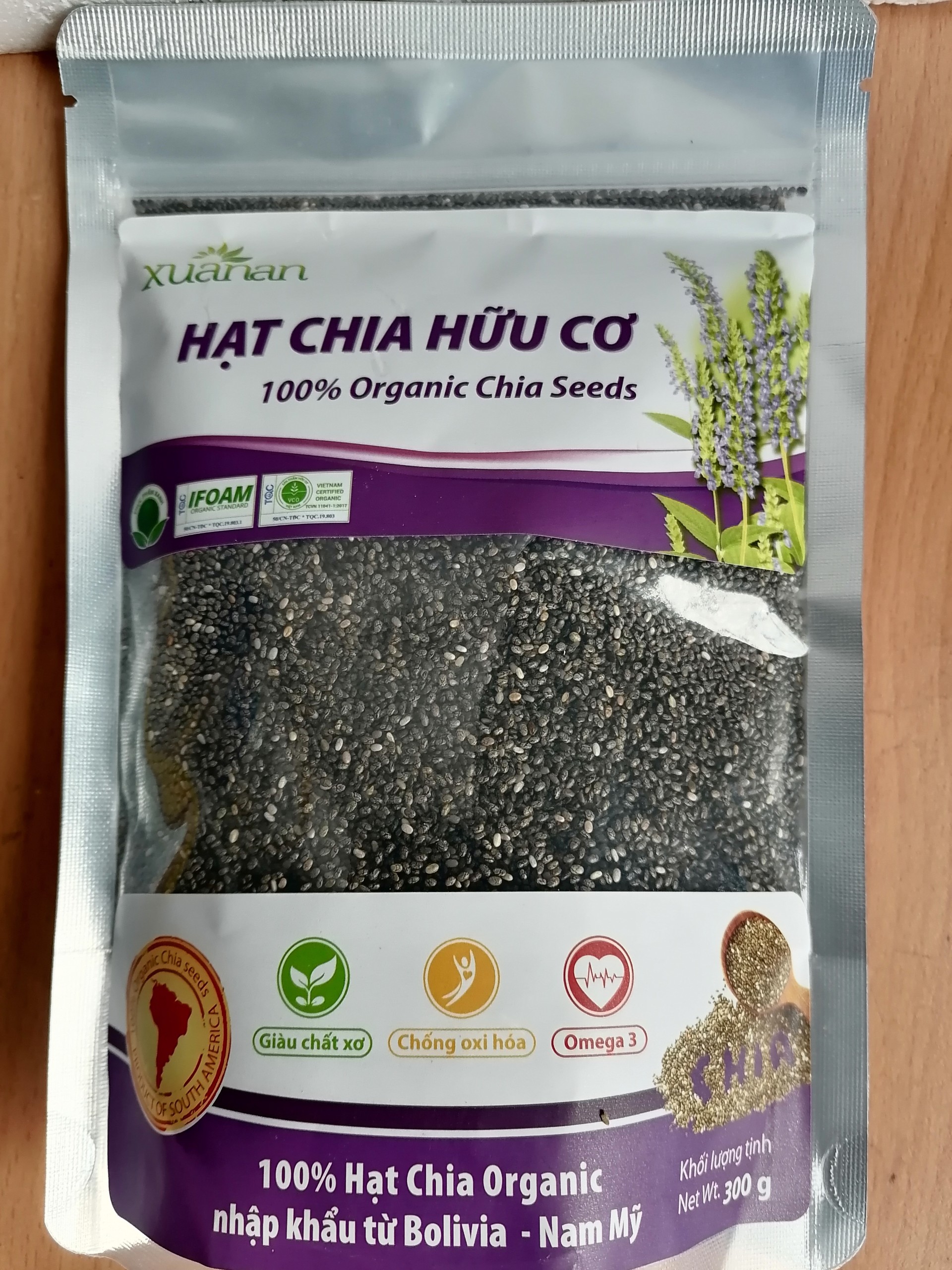 [300g] HẠT CHIA HỮU CƠ [VN] XUÂN AN Organic Chia Seeds (halal)