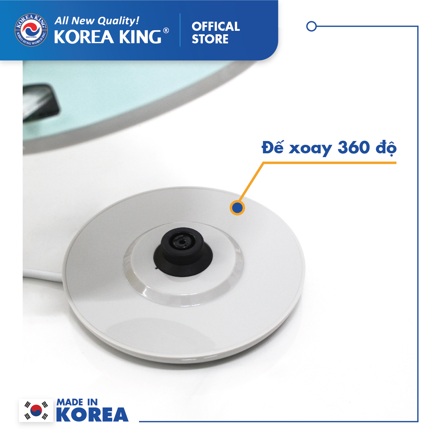 Bình đun siêu tốc Korea King PWP-17P/G ( công suất 1,850W, dung tích 1.7L, 2 lớp cách nhiệt, 2 màu hồng, xanh) - Hàng chính hãng