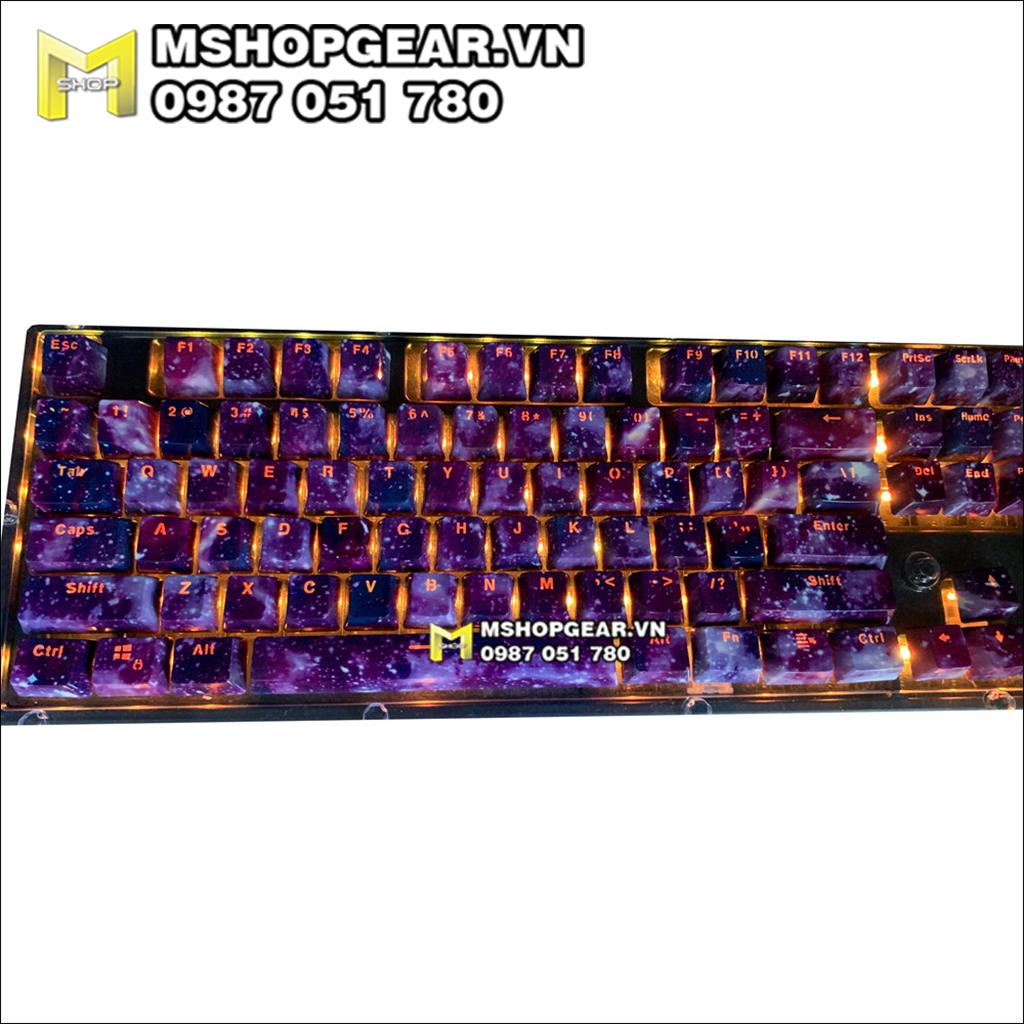 Keycap Galaxy tím abs doubleshot xuyên led oem profile 104 keycap
