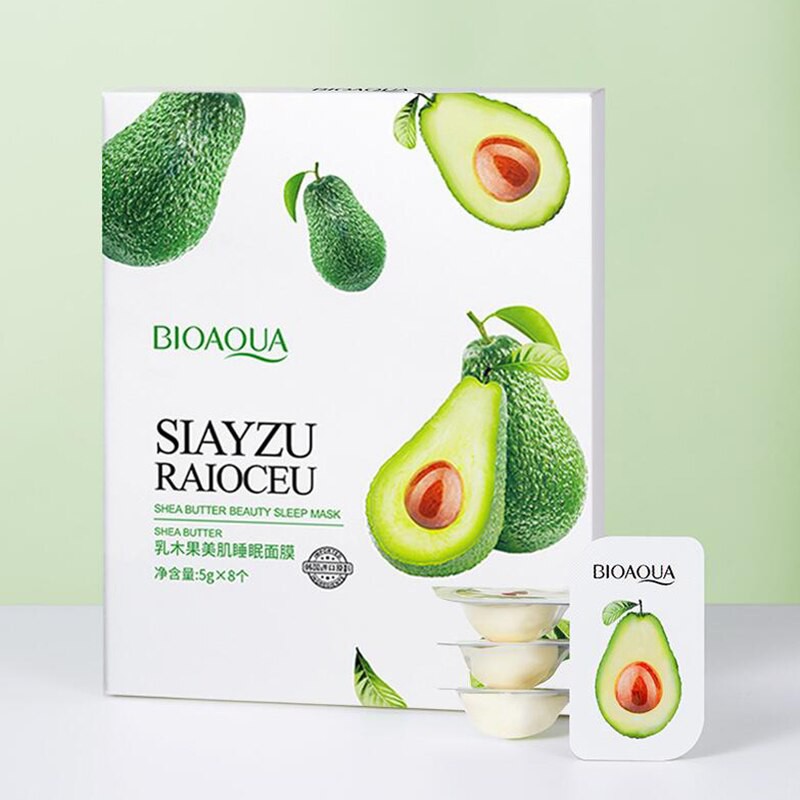 [HCM]Hộp 8 set  Mặt Nạ Ngủ Bioaqua Chiết Xuất Qủa Bơ Dưỡng Ẩm Se Khít Lỗ Chân Lông