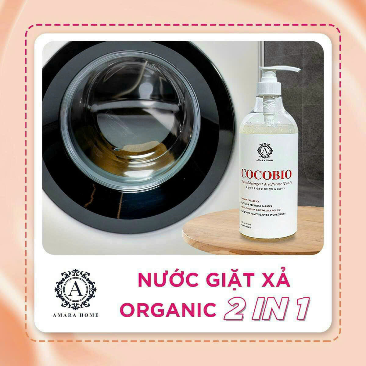 Nước Giặt Xả Organic 2in1 AMARA HOME COCOBIO | Hương Thơm Từ Thiên Nhiên, Không Hoá Chất, Công Nghệ Hàn Quốc