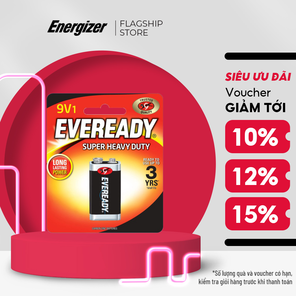 PIN EVEREADY SUPER H.DUTY 1222 BP1 9V