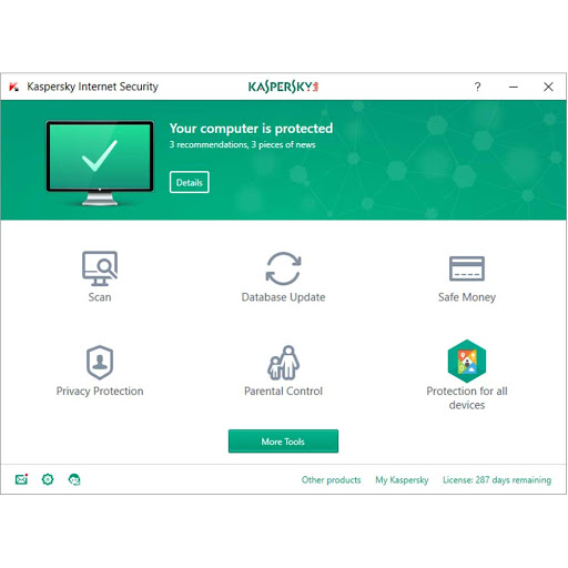Phần mềm Kaspersky Internet Security 1 máy tính