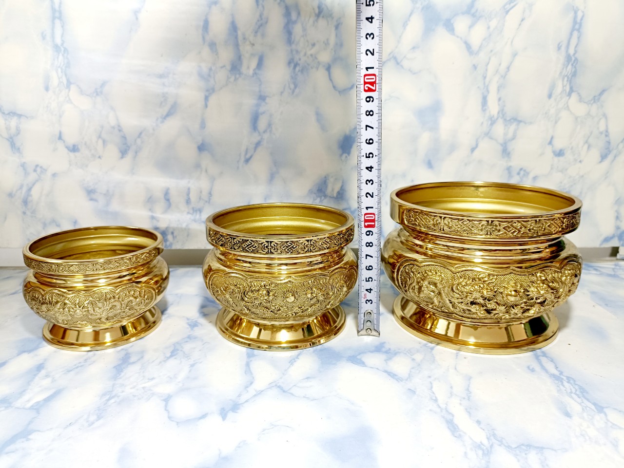 Bát hương rồng nhiều size bằng đồng
