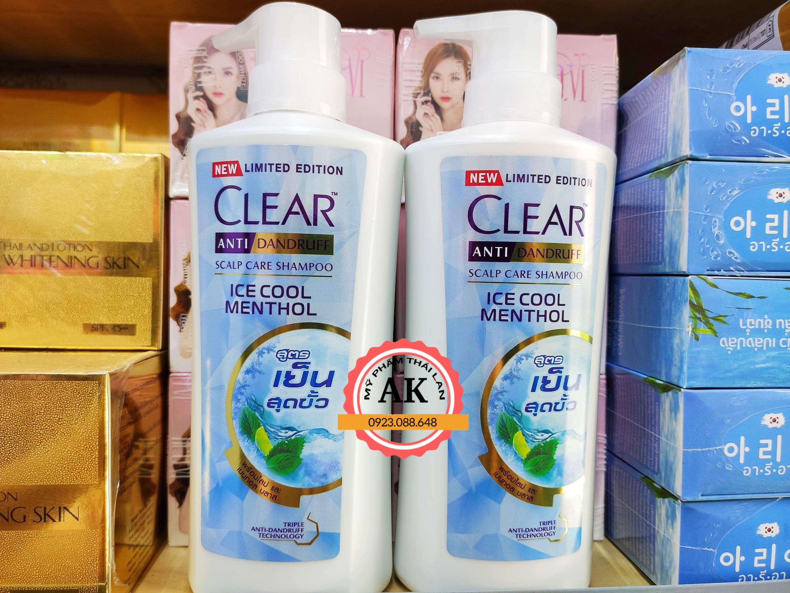 DẦU GỘI CLEAR BẠC HÀ THÁI LAN  THƠM MÁT DA ĐẦU 370ML