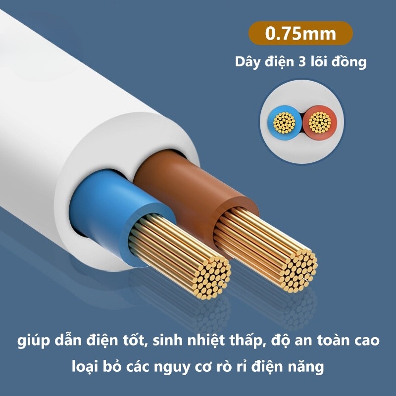 Ổ Cắm Điện Đa Năng 6 Cổng Tích Hợp Sạc USB 2 Cáp USB 3 Và 5M Dây Cáp Dày Chất Lượng Cao 100% Chính Hãng 2023 New