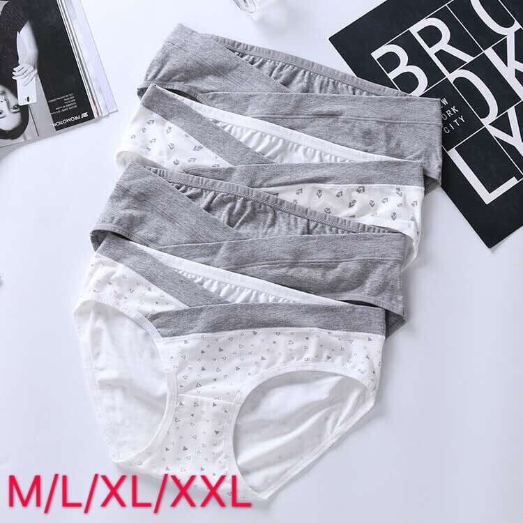 Set 4 Quần Lót Cạp Chéo Bà Bầu, 100% cotton