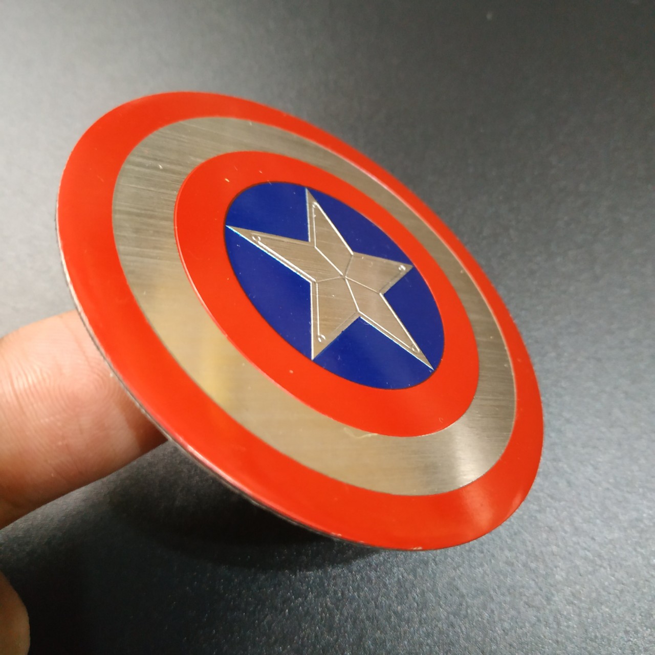 Tem nhôm dán xe Captain america tròn 7.5cm